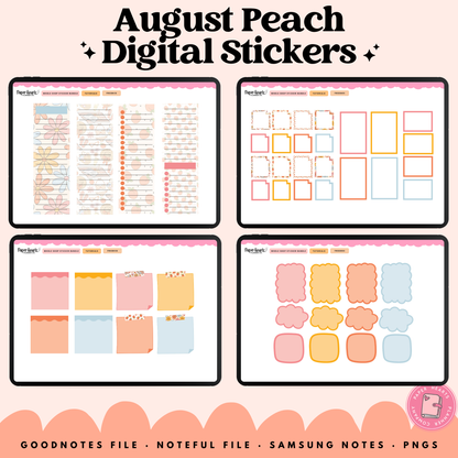 August Peach Stickers - Full Set