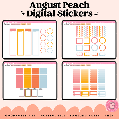 August Peach Stickers - Full Set
