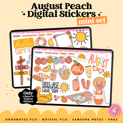 August Peach Stickers - Mini Set