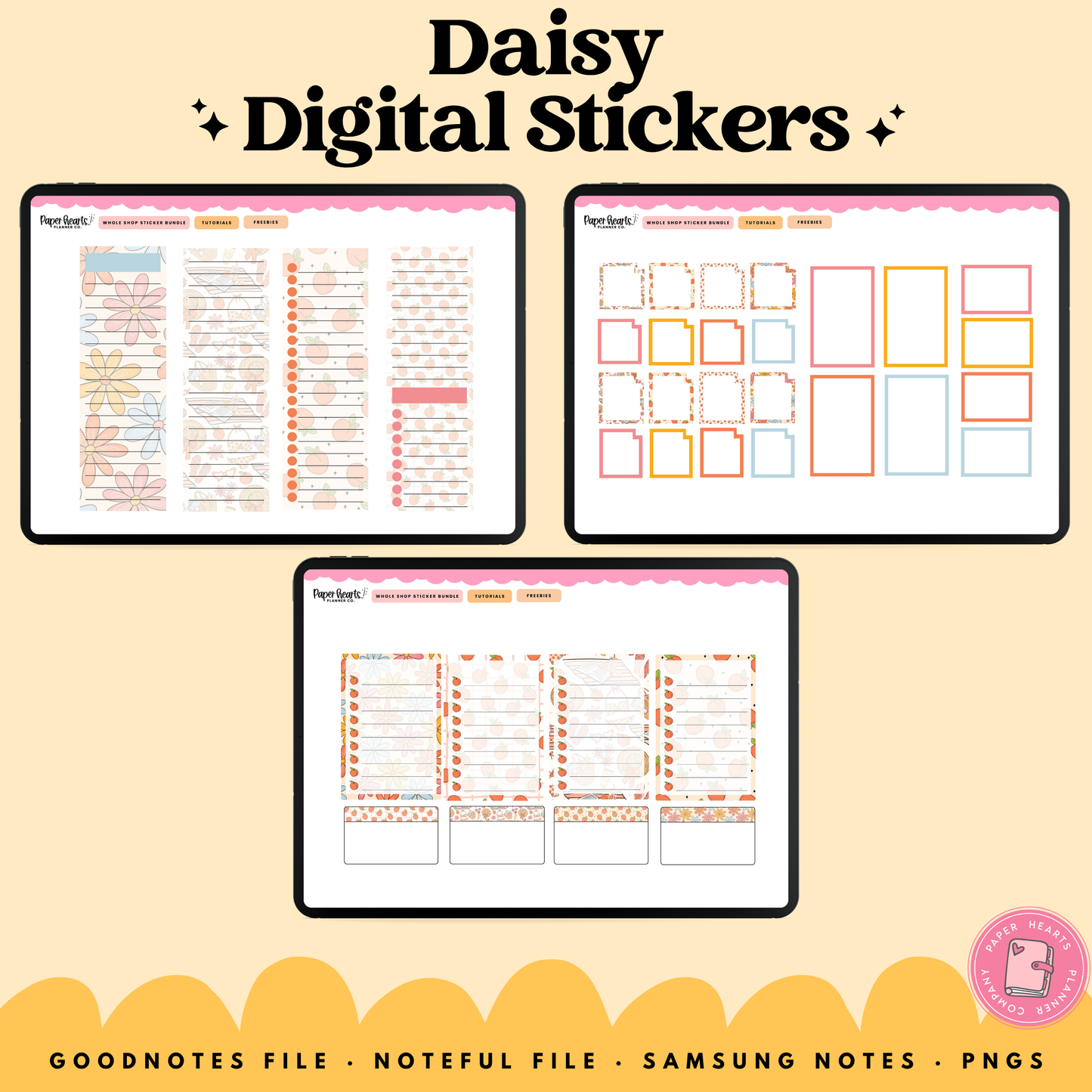 August Peach Stickers - Mini Set
