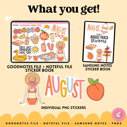 August Peach Stickers - Mini Set