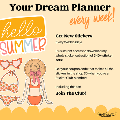 August Peach Stickers - Mini Set