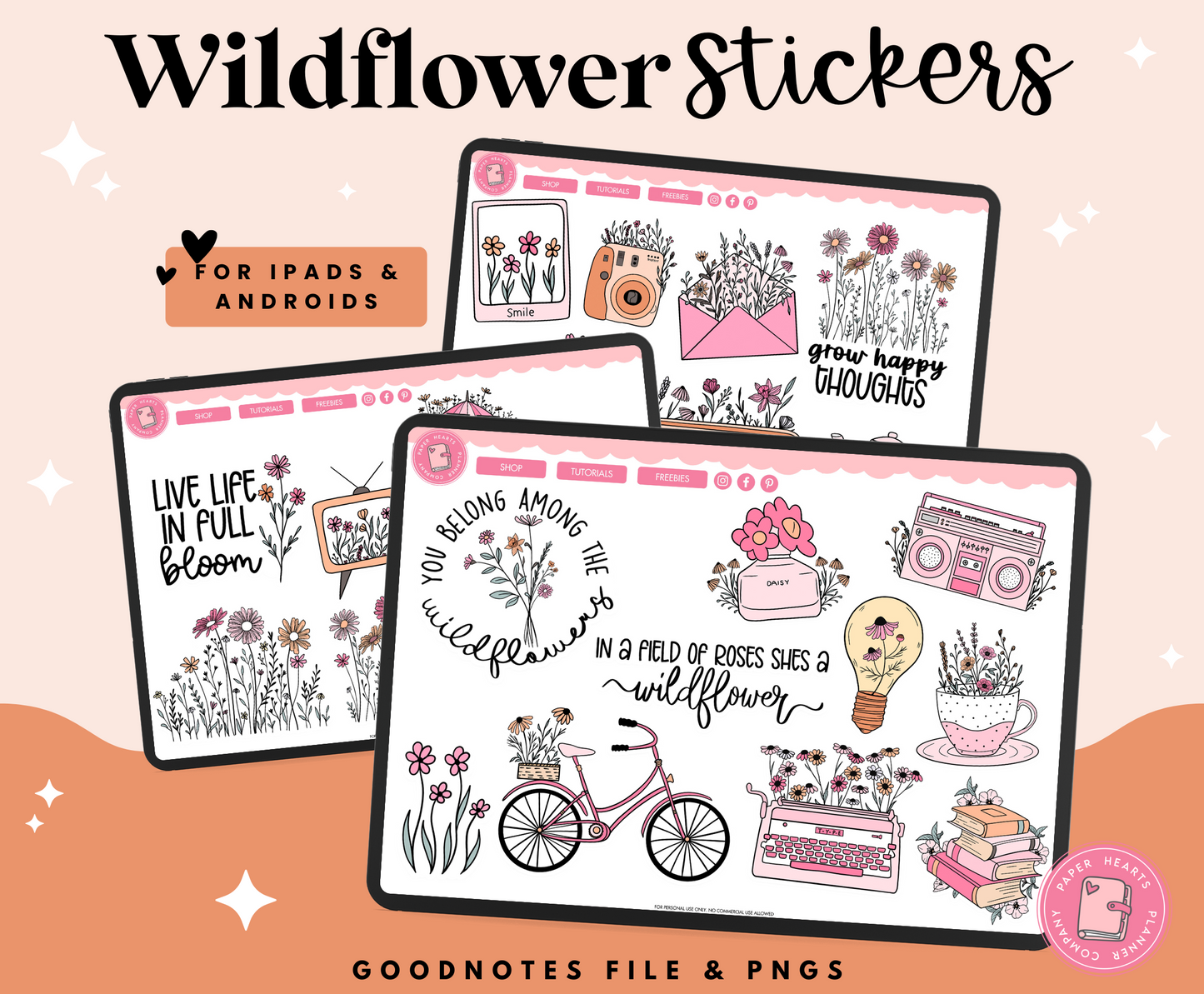 August Wildflower Stickers