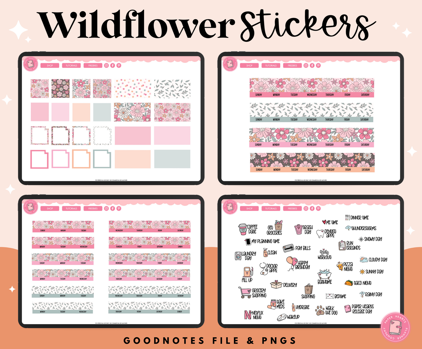 August Wildflower Stickers