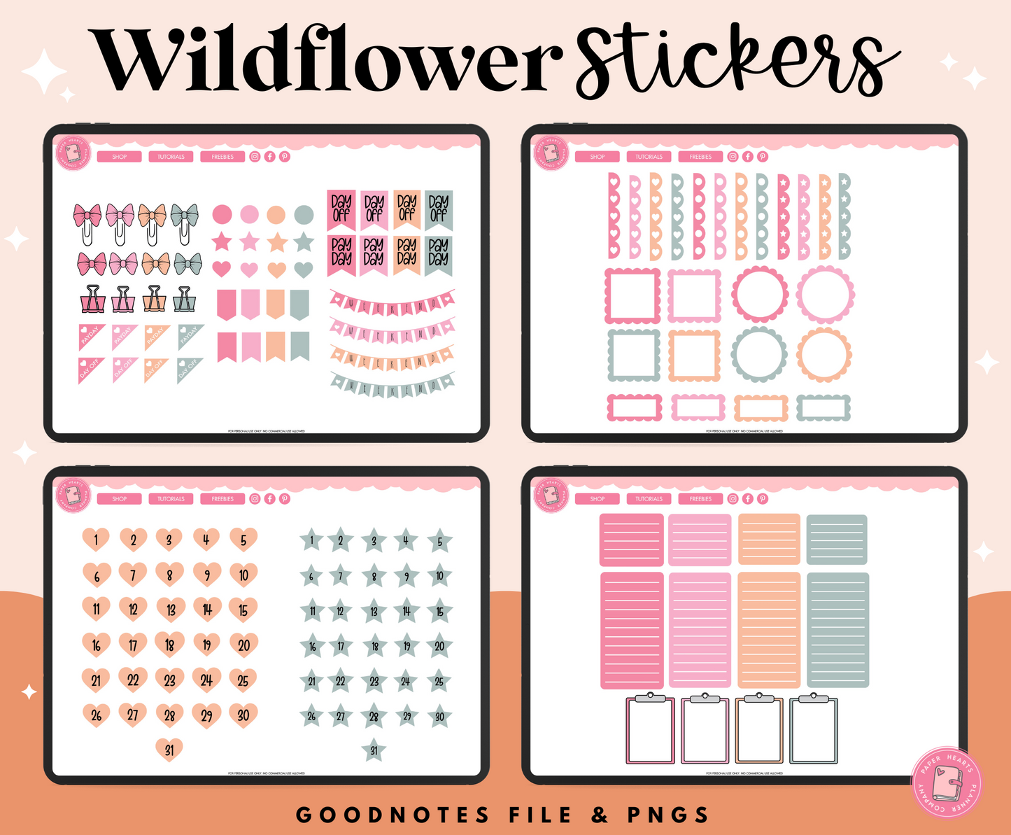 August Wildflower Stickers