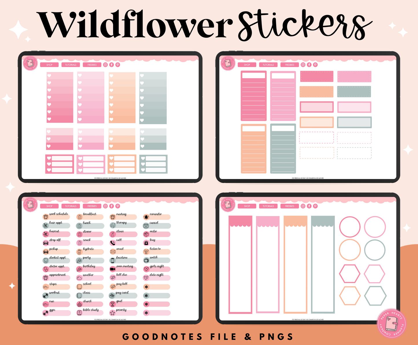 August Wildflower Stickers