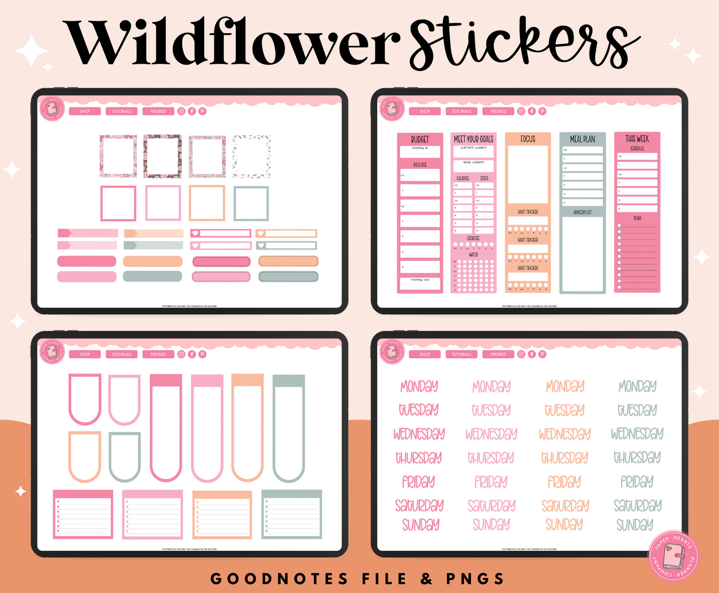 August Wildflower Stickers