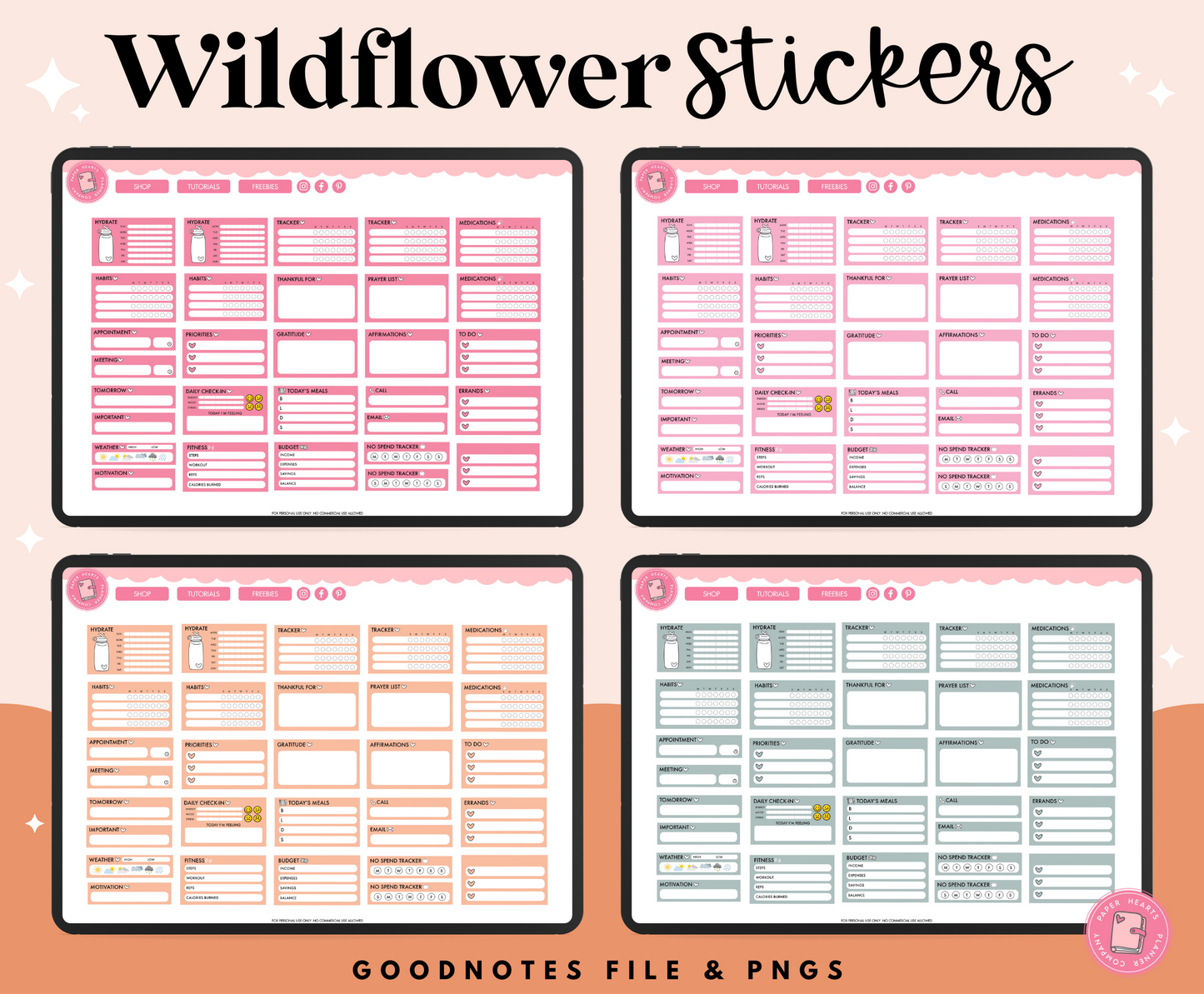 August Wildflower Stickers