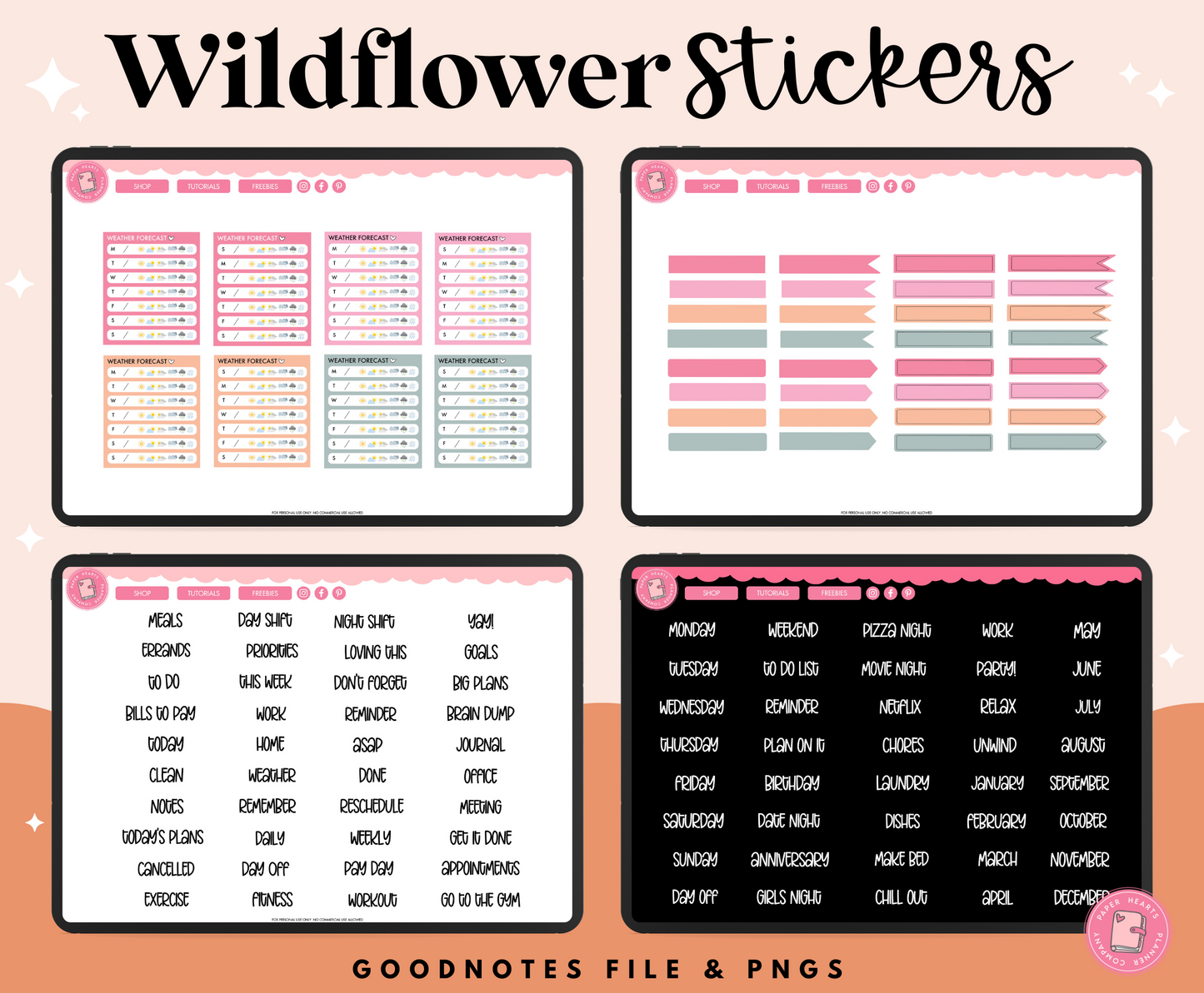 August Wildflower Stickers