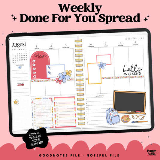 Back To School Daisies Week 2 Done For You Spread