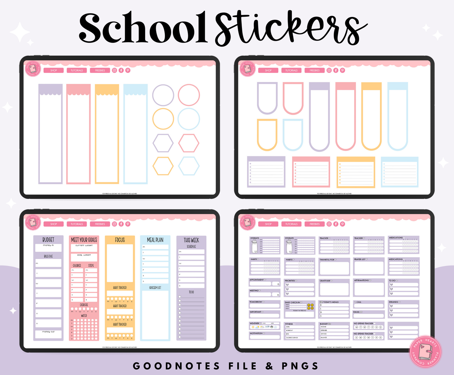 Back To School Pastel Stickers