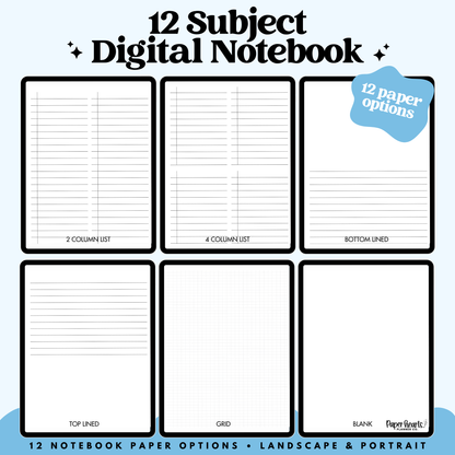 Blue Gingham Digital Notebook