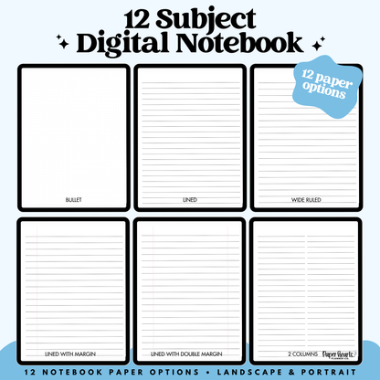Blue Gingham Digital Notebook