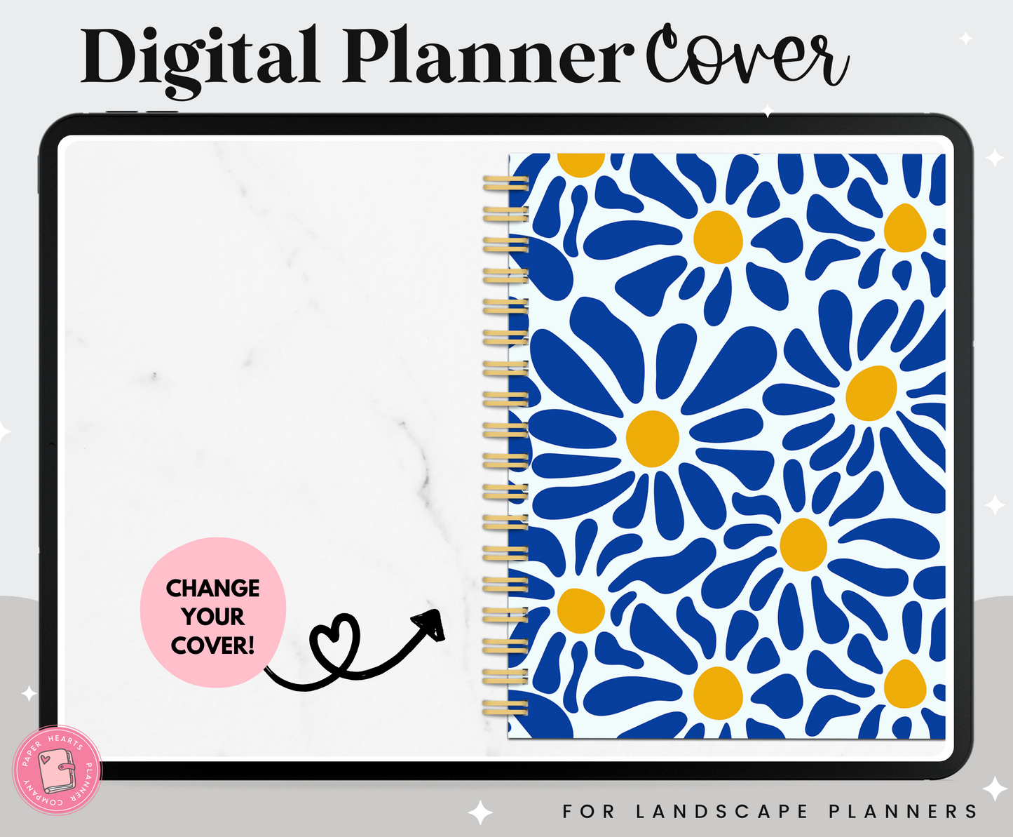 Blue Retro Flowers Cover