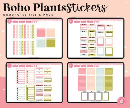Boho Plants Digital Stickers