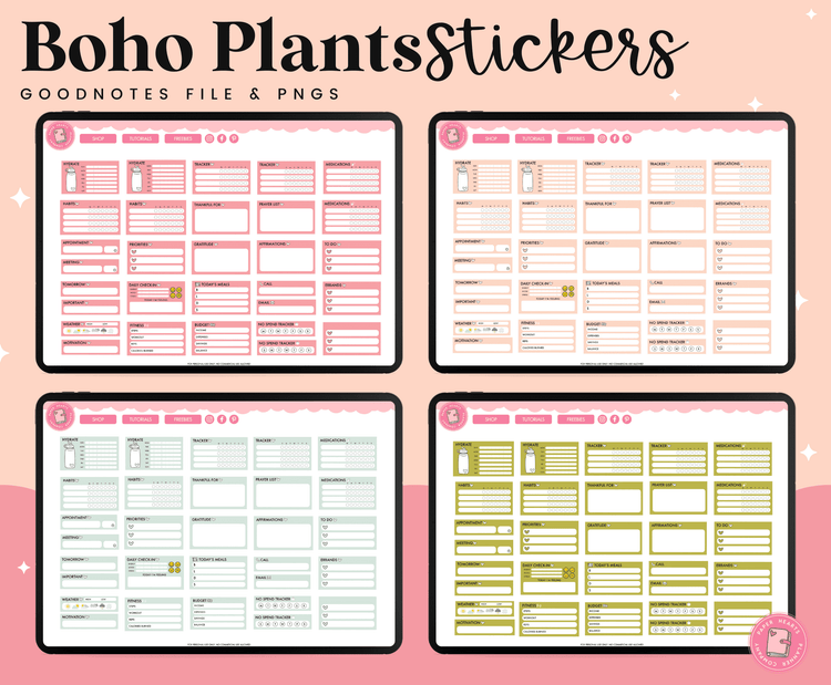 Boho Plants Digital Stickers