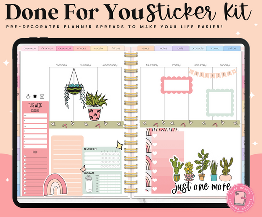 Boho Plants Done For You Sticker Set