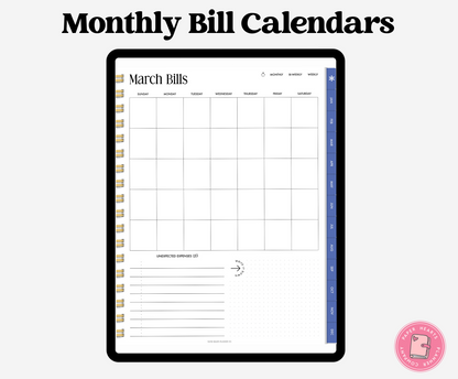 Blue Budget Planner Portrait