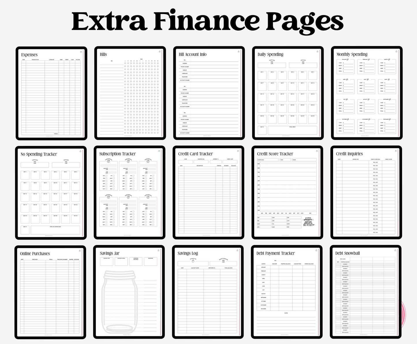 Blue Budget Planner Portrait