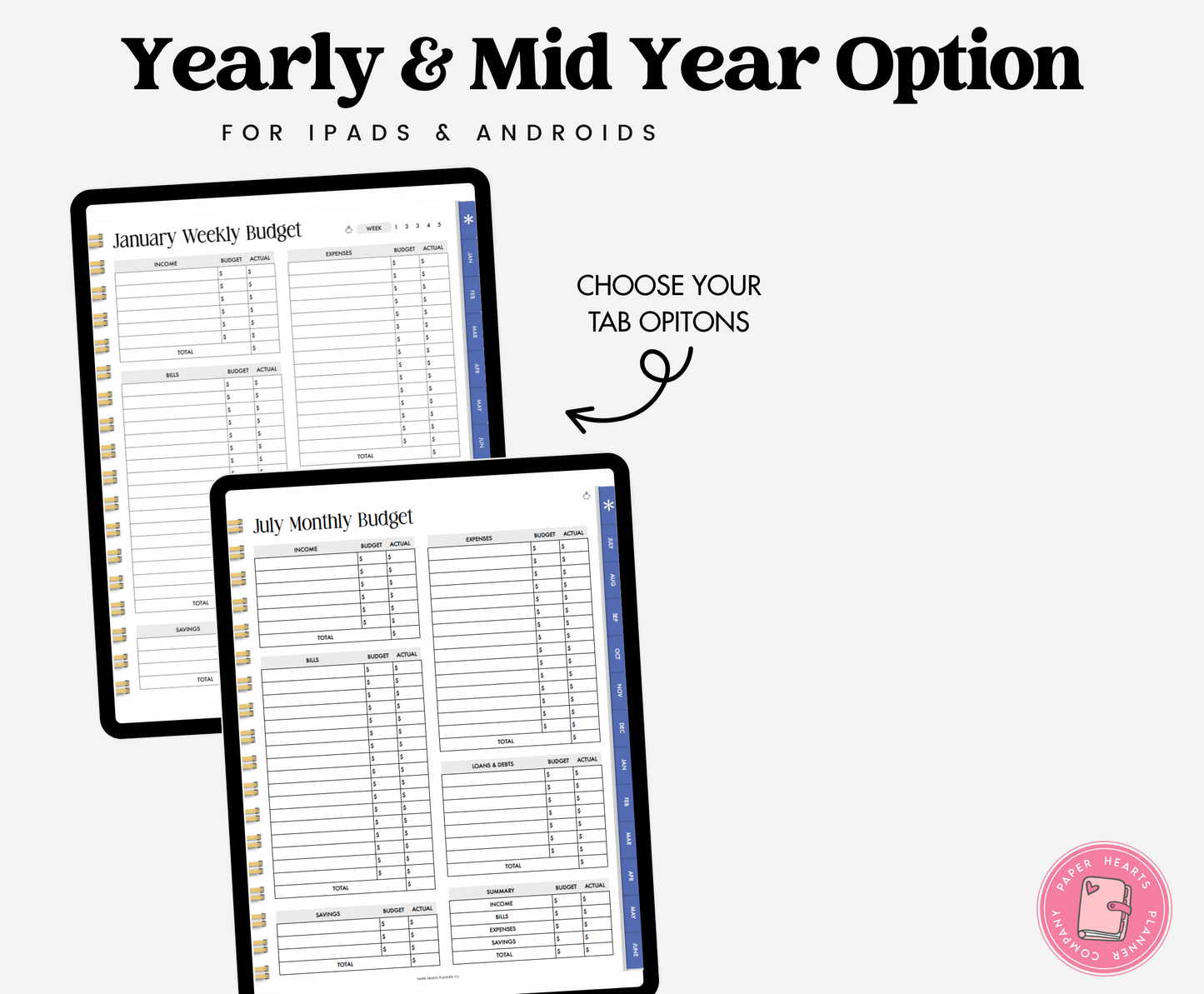 Blue Budget Planner Portrait