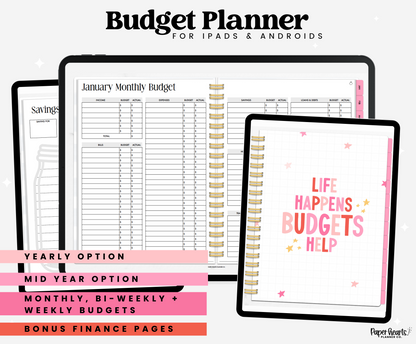 Pink Budget Planner Landscape
