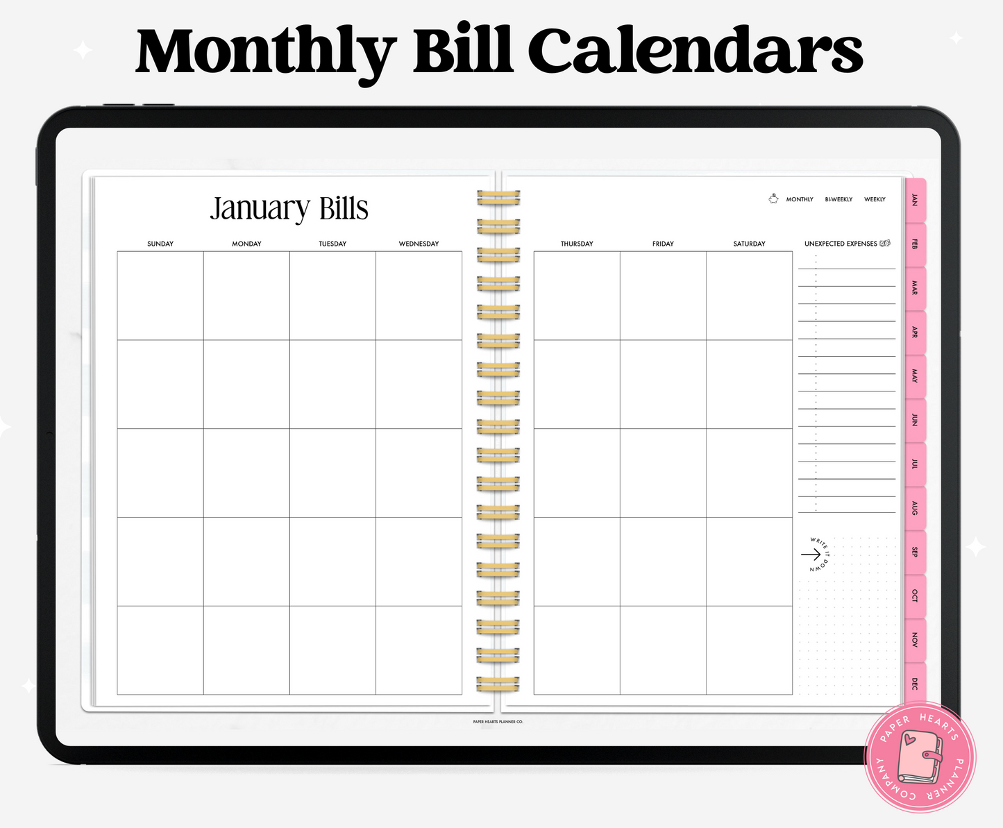 Pink Budget Planner Landscape