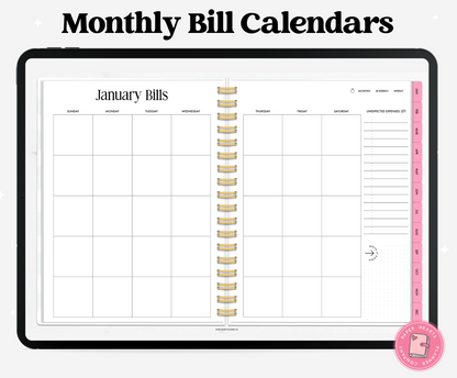 Pink Budget Planner Landscape
