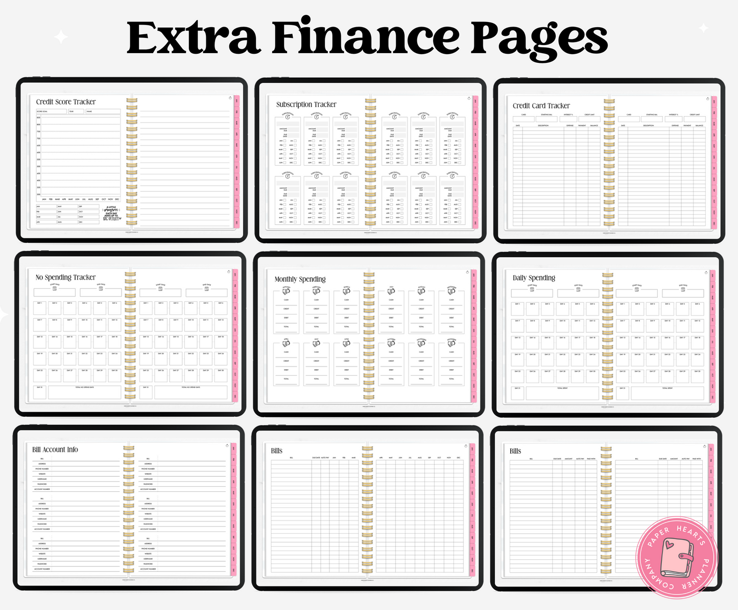 Pink Budget Planner Landscape