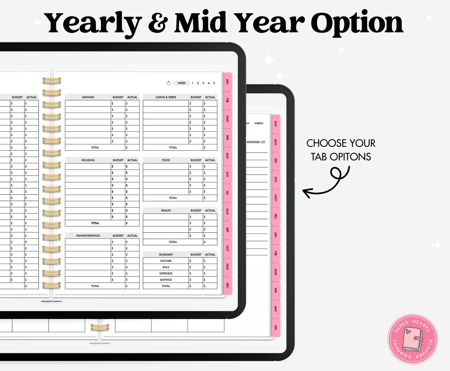 Pink Budget Planner Landscape