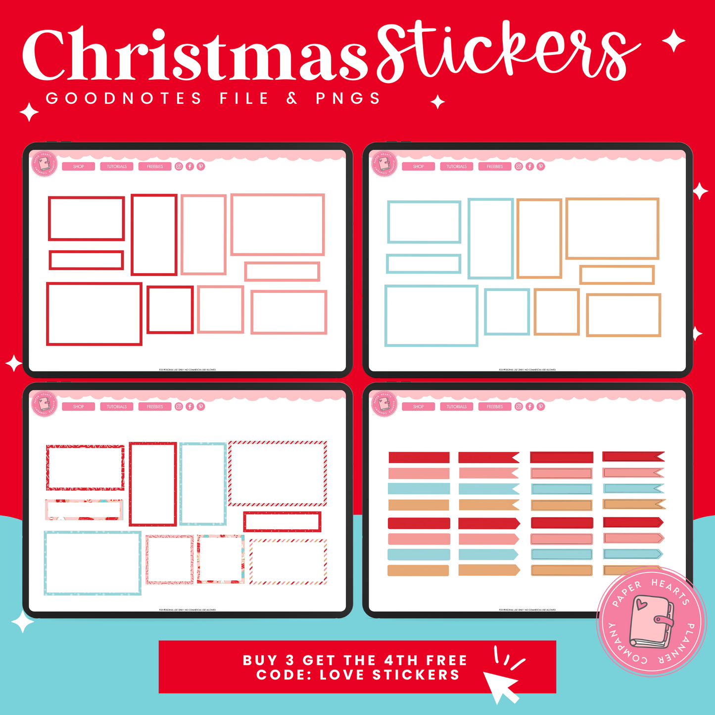 Retro Christmas Stickers – Paper Hearts Planner Co.