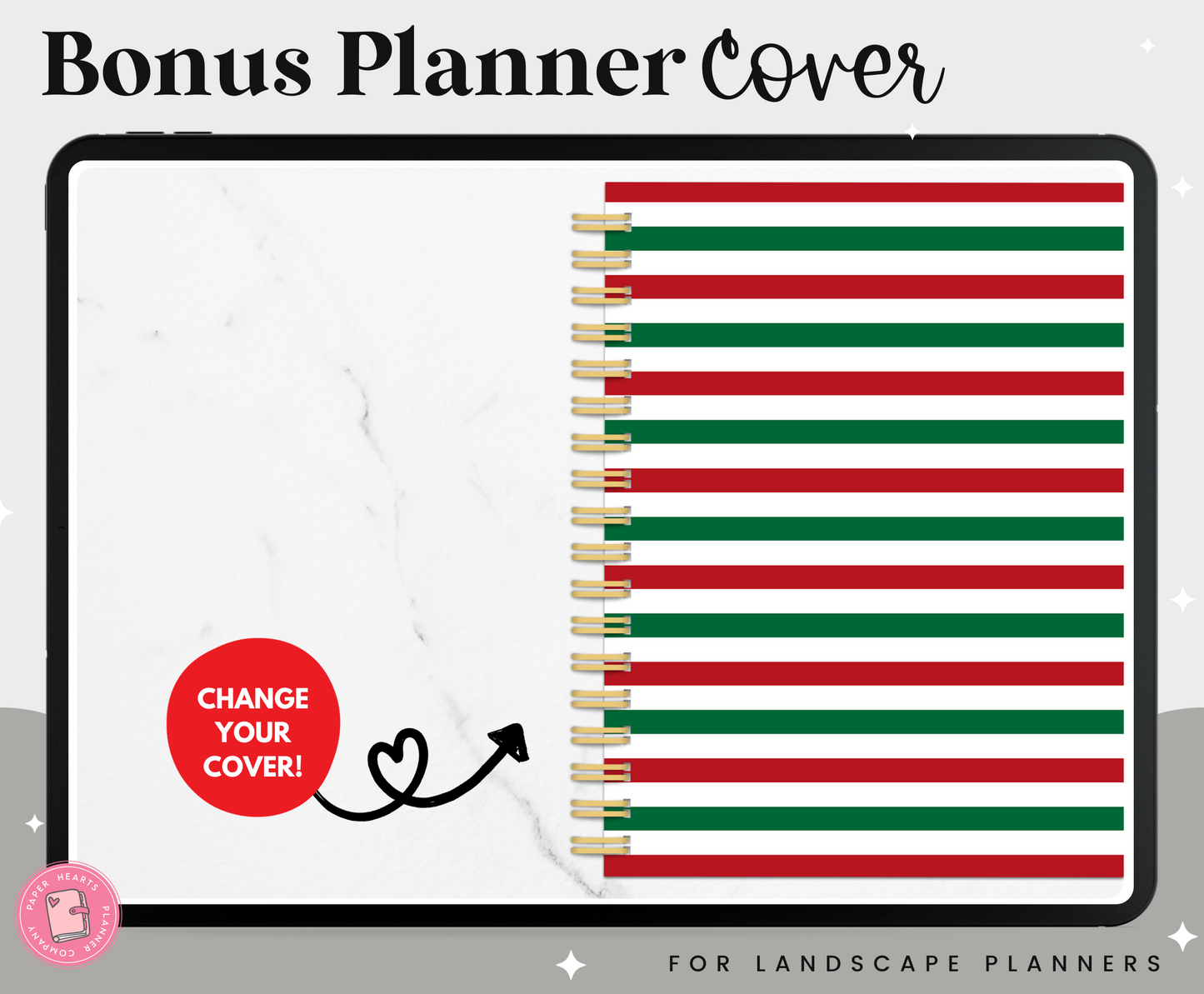 Christmas Stripes Planner Cover