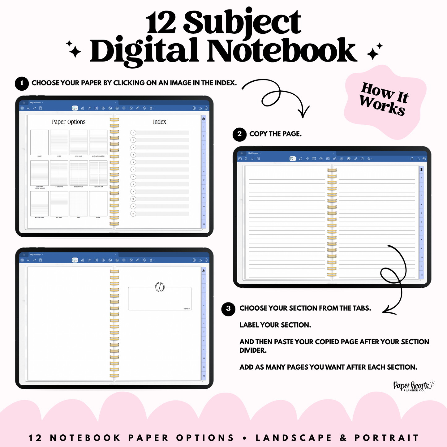 Daisy Bows Digital Notebook