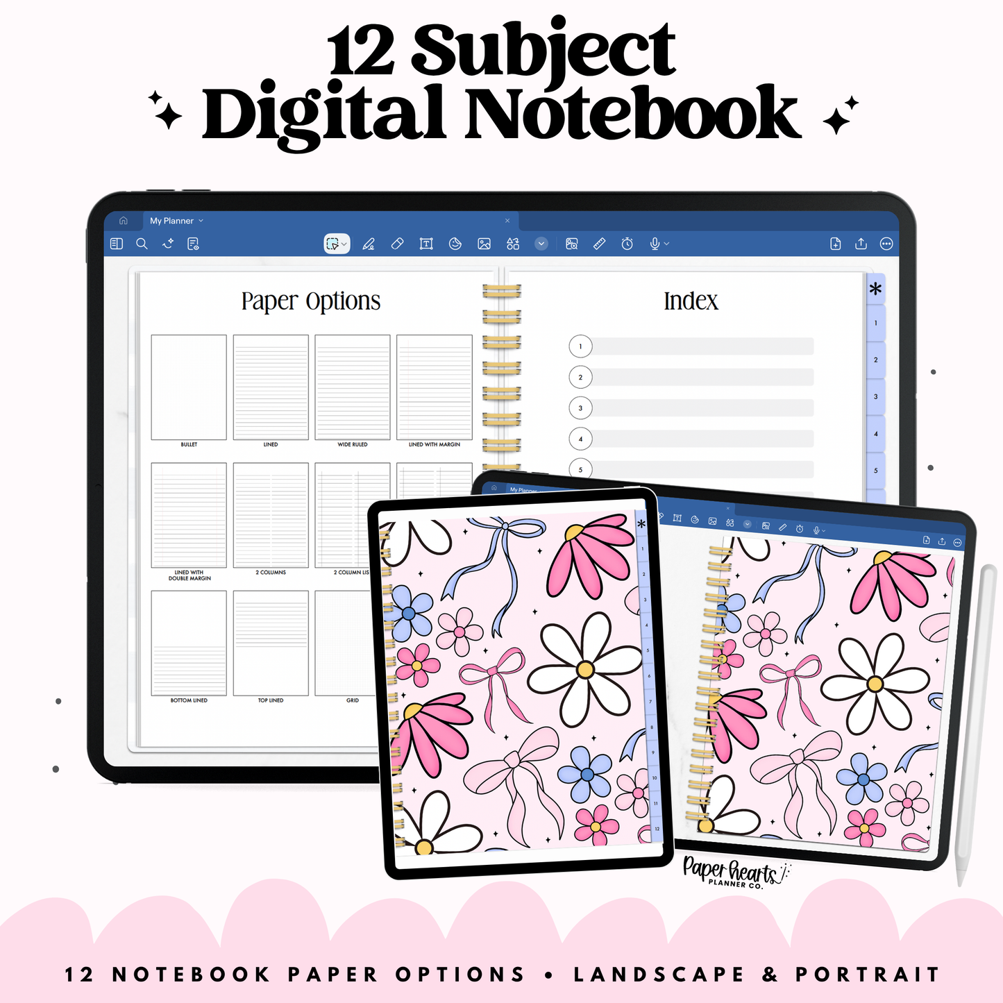 Daisy Bows Digital Notebook