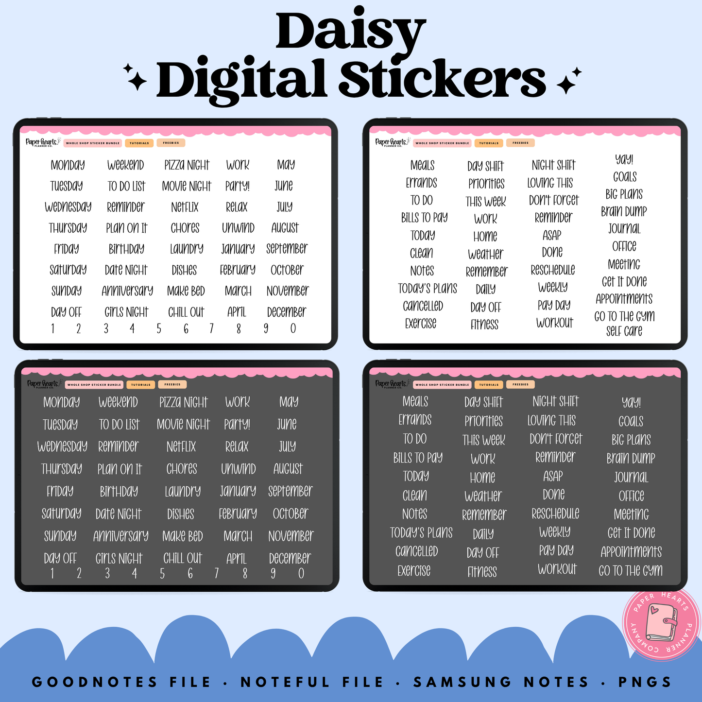 Daisy Stickers - Full Set
