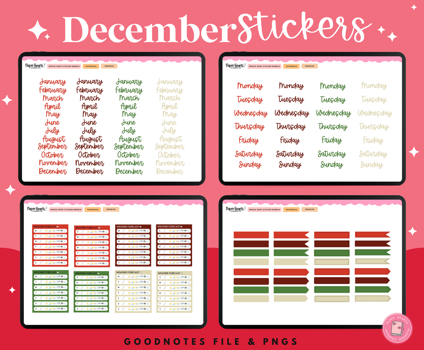 December Stickers