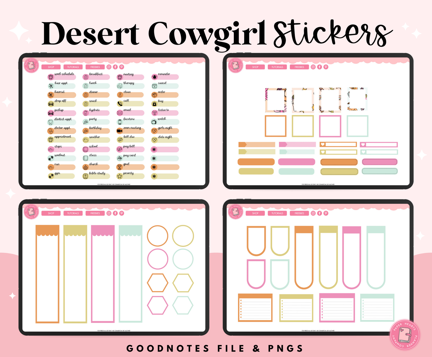 Desert Cowgirl Stickers