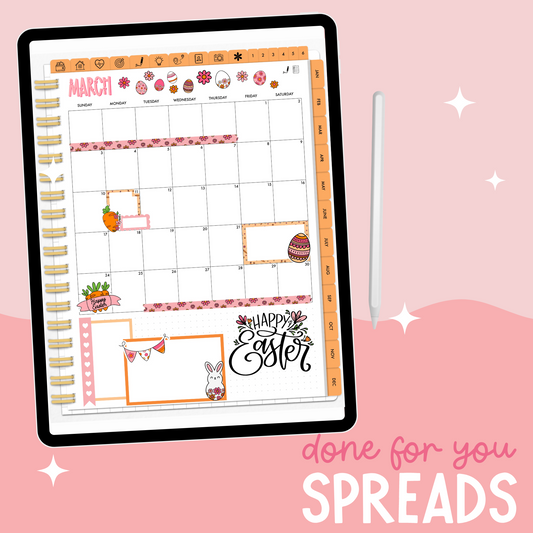 Easter Monthly DFY Spread for Portrait Planners
