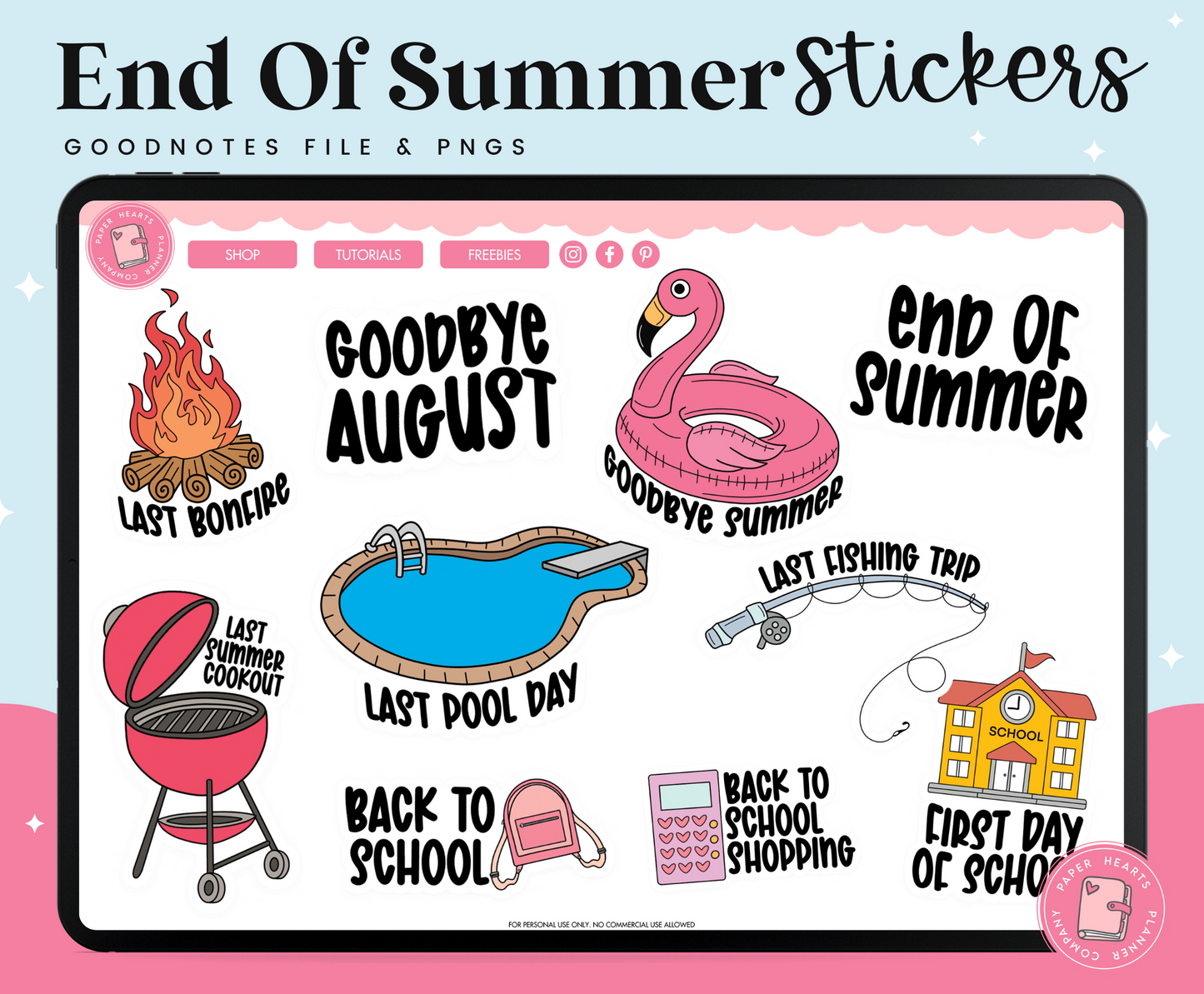 End Of Summer Stickers