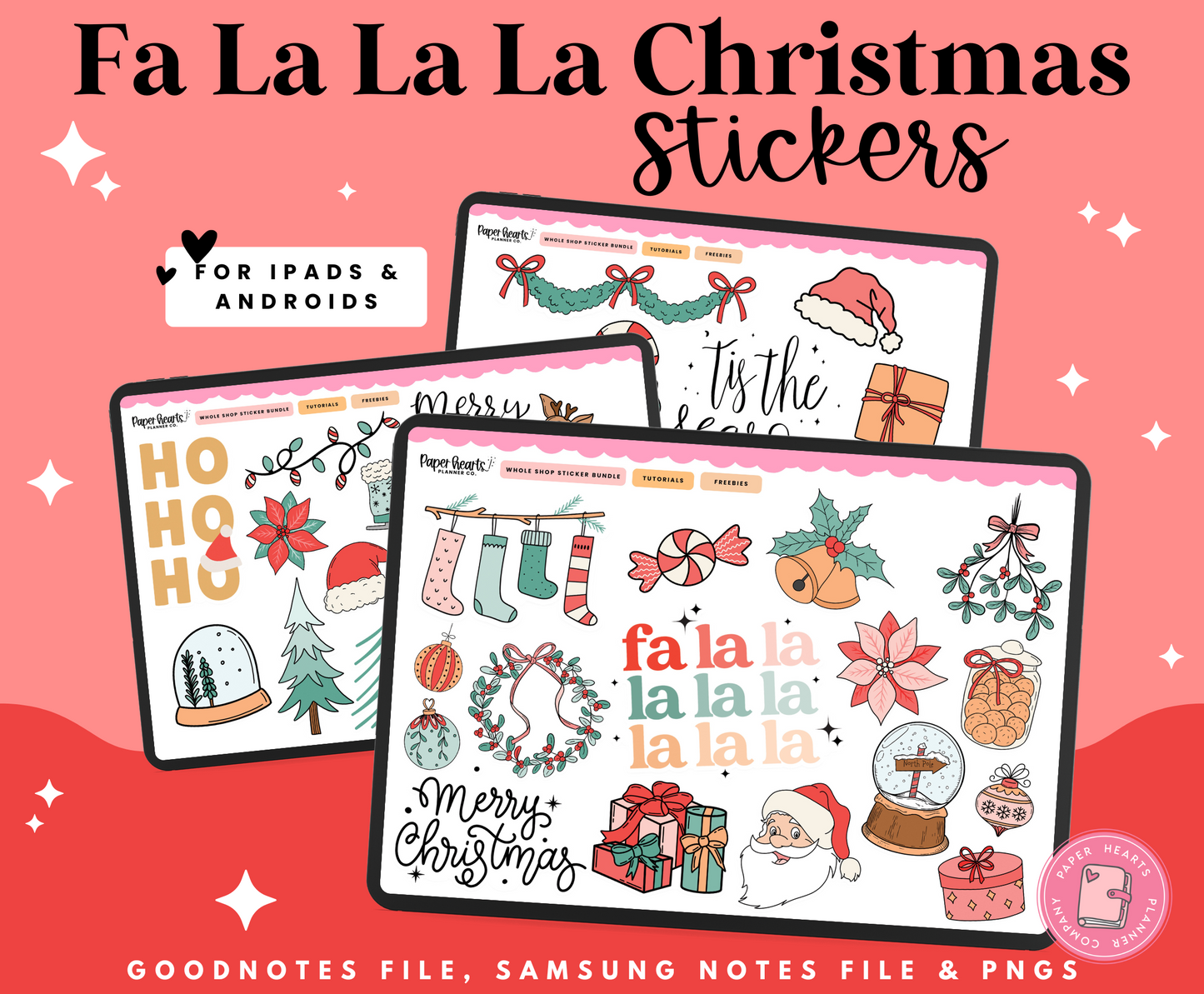 Fa La La La Christmas Stickers