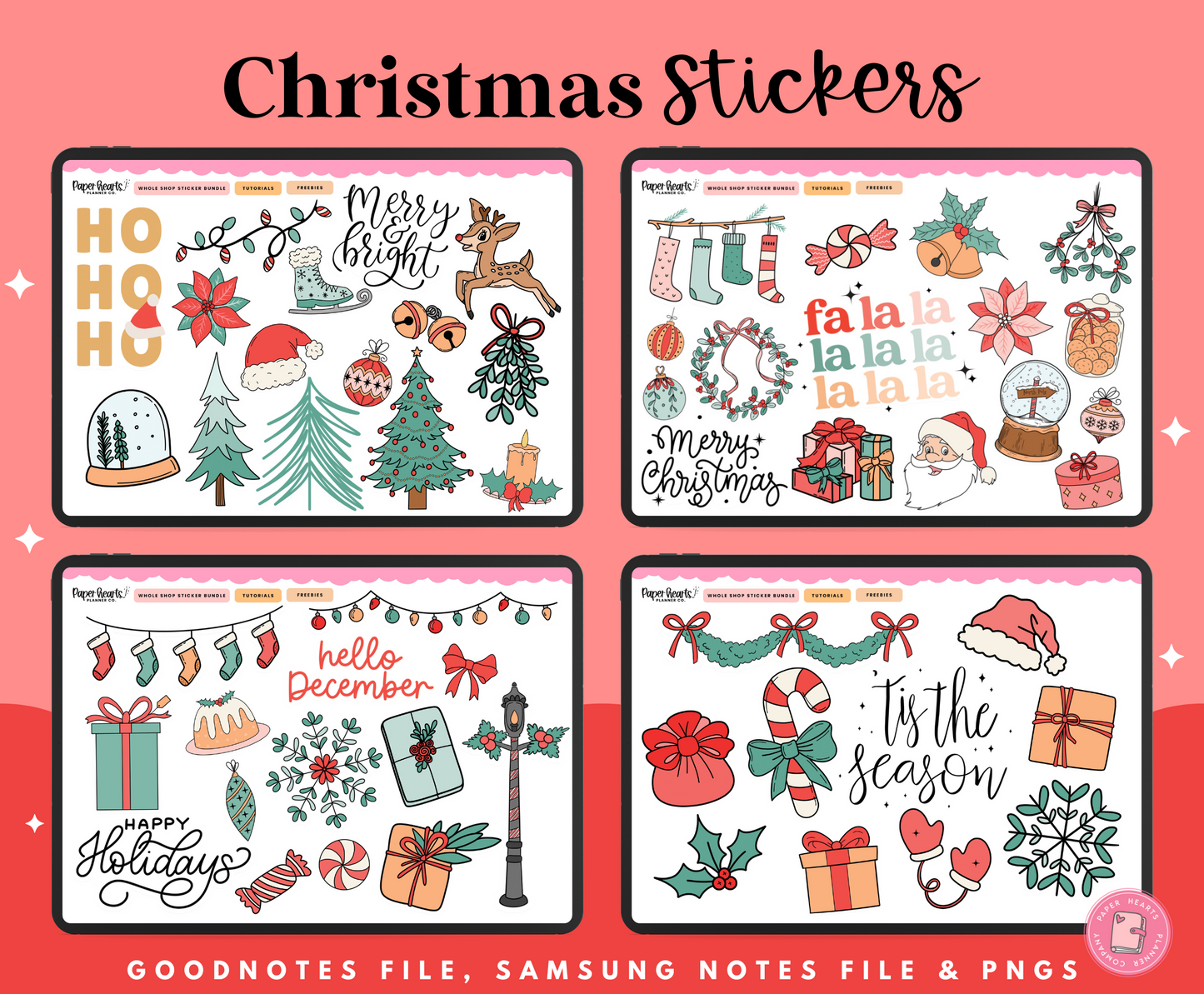 Fa La La La Christmas Stickers