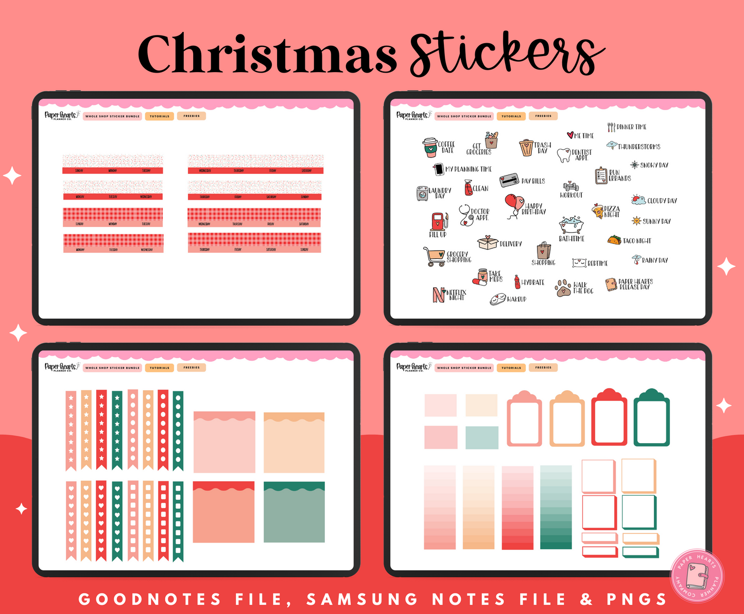 Fa La La La Christmas Stickers