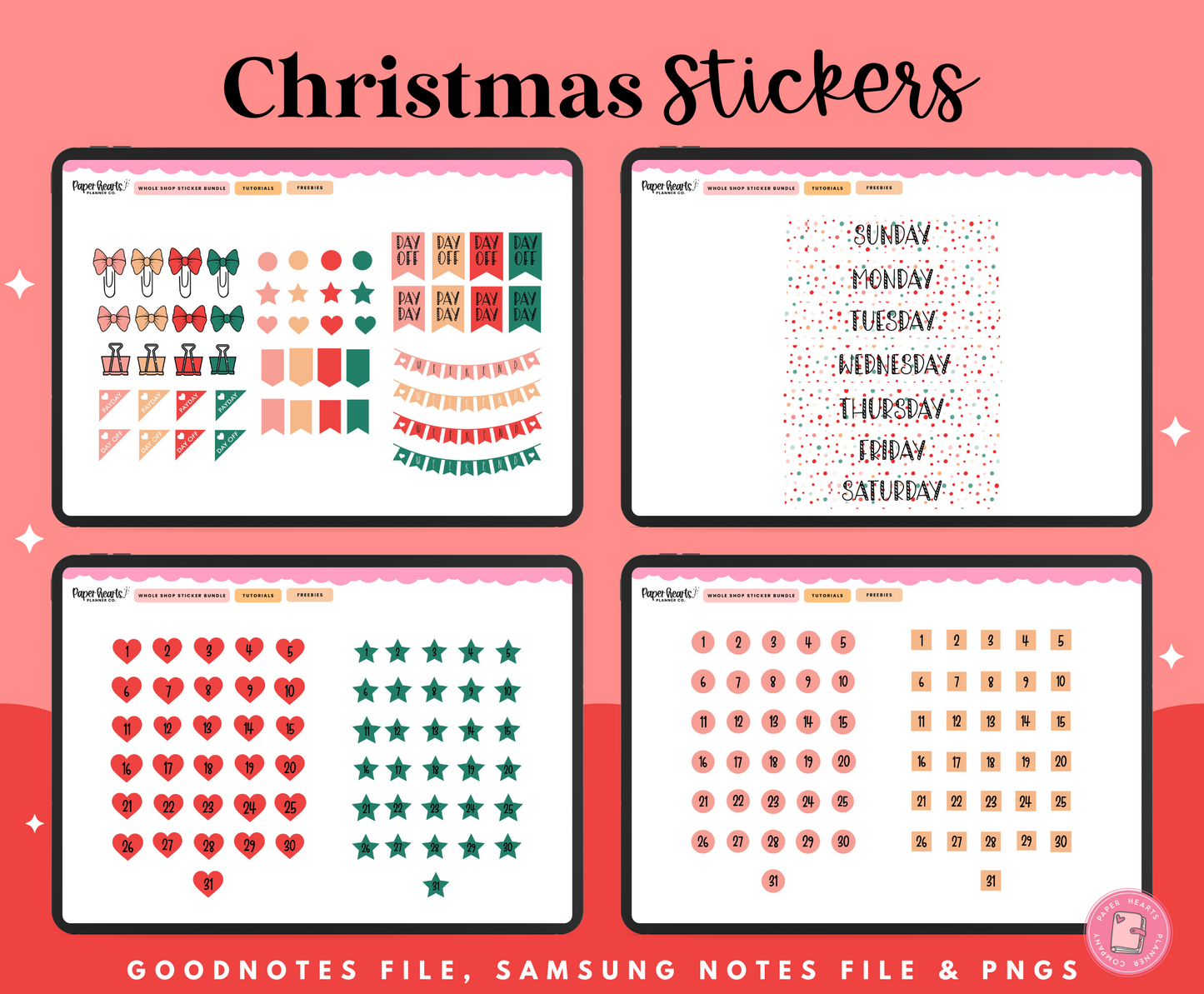 Fa La La La Christmas Stickers