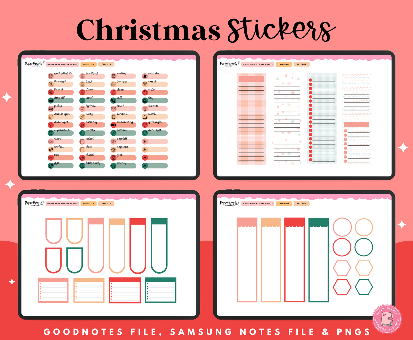 Fa La La La Christmas Stickers