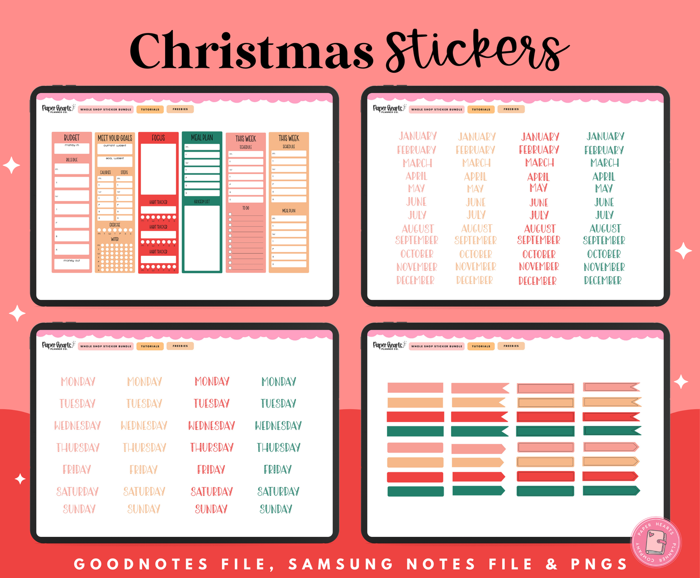 Fa La La La Christmas Stickers