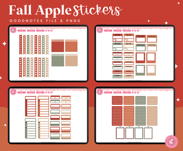 Fall Apple Stickers