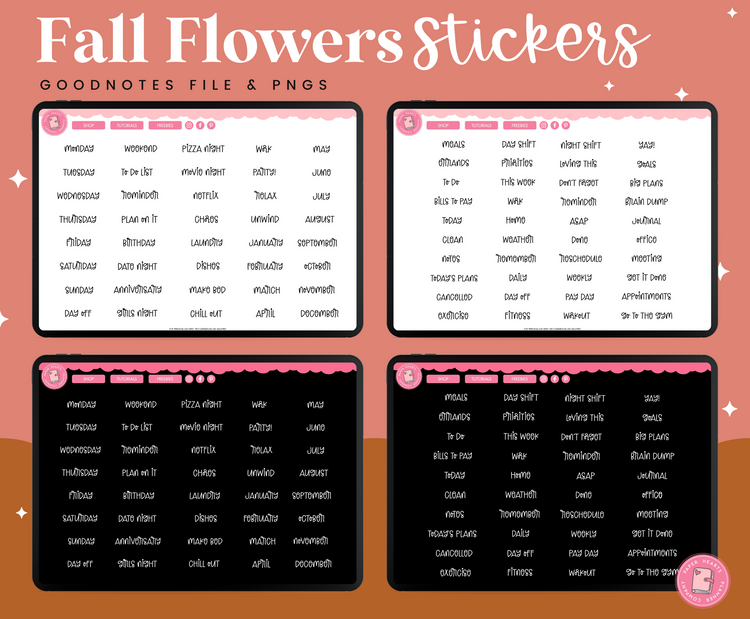 Fall Flowers Stickers