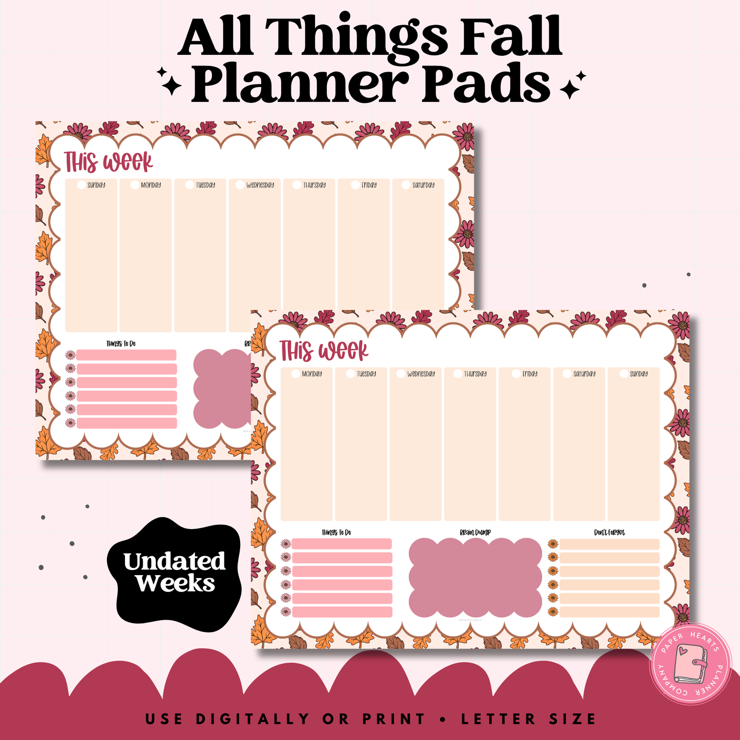 Fall Leaves Planner Pad