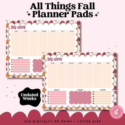 Fall Leaves Planner Pad