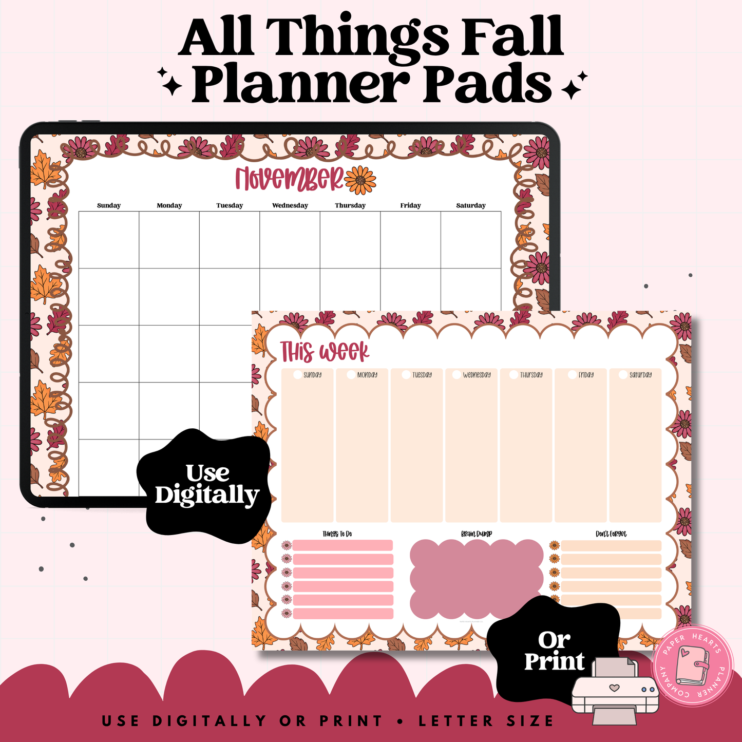 Fall Leaves Planner Pad
