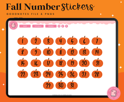 Fall Numbers Stickers